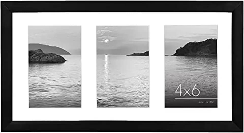 Americanflat 4x6 Collage Picture Frame - Fits 3 - Engineered Wood - Black
