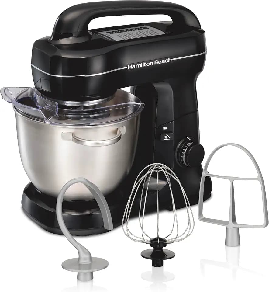 Hamilton Beach 4 Qt Electric Stand Mixer With 7 Speeds, Easy-Carry Handle