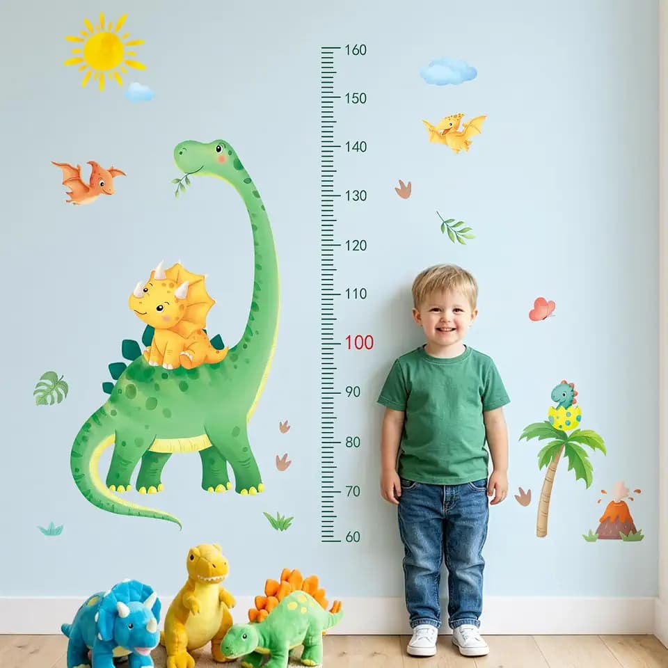 SHUCHING Large Dinosaur Measuring Height Growth Chart Wall Decal for Kid