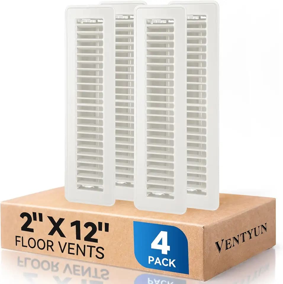 2" x 12" Floor Registers, 4Pack, White Floor Vent Covers