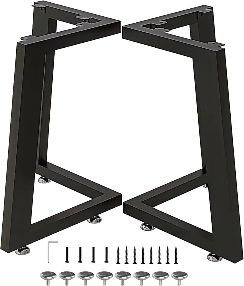 16 Inch Metal Coffee Table Legs, Heavy Duty Bench Legs Black Metal End Table Legs for DIY Furniture Legs (2er-Set V-Shaped)