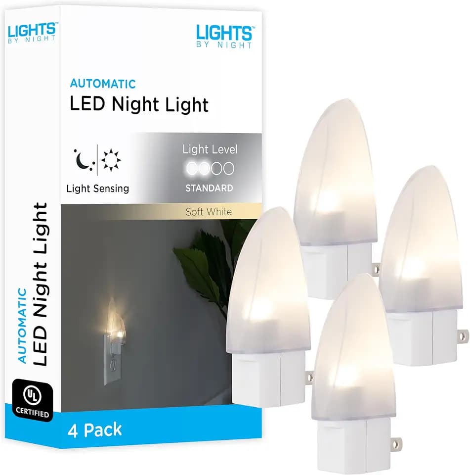 Lights By Night LED Night Light, Plug-in, Dusk to Dawn Sensor
