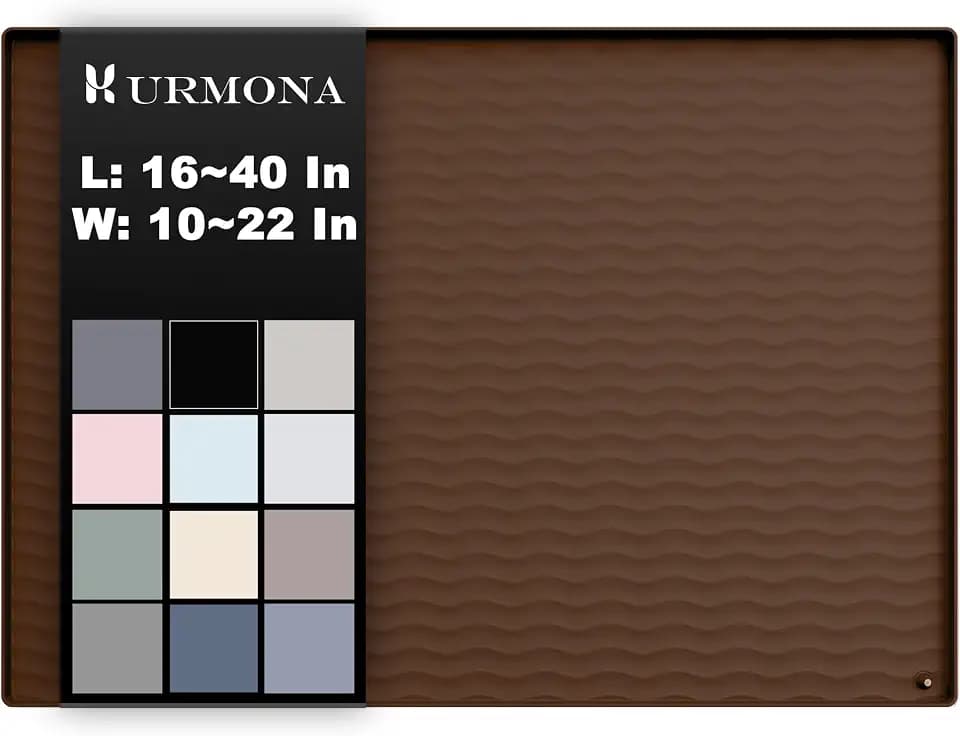 URMONA 16 x 10 in Waterproof Silicone Under Sink Mat, Cabinet Protector