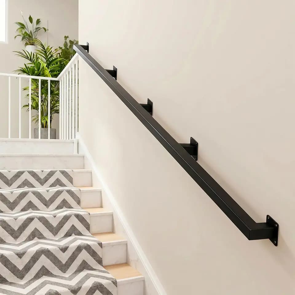 14FT Stair Railing Indoor Outdoor, 500LB Heavy-Duty Wall Mounted Handrail