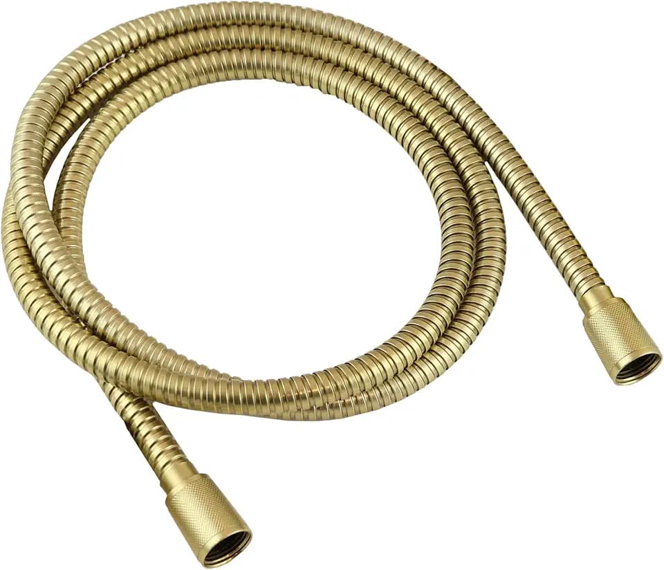 High Sierra® - Lead-Free Stainless Steel Shower Hose With High Flow Bio-Film Resistant Silicone Inner Tube 100% Toxin Free, Burst Proof and Flexible-72 Inches. Brushed Gold