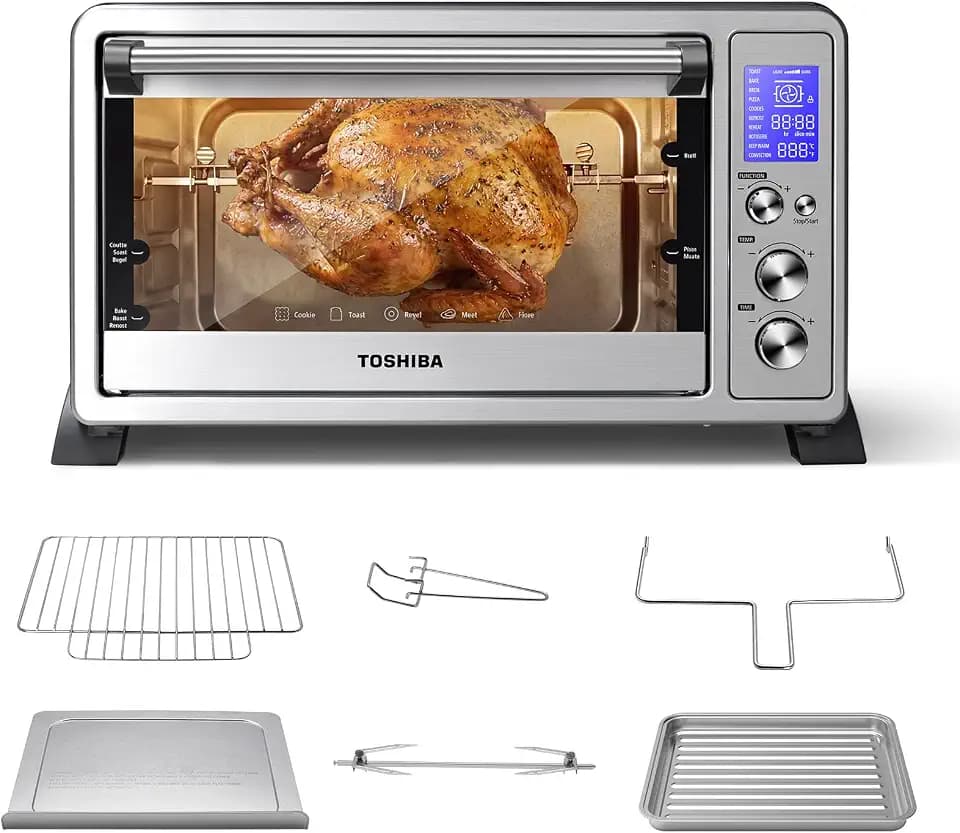 TOSHIBA 10-in-1 Convection Toaster Oven, 6-Slice Countertop Oven, 1500W