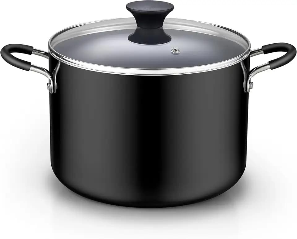 Cook N Home 8 Quart Non Stick Stock Pot with Lid, Large Pots for Cooking