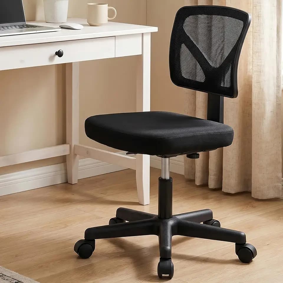 OLIXIS Armless Home Office Chair, Ergonomic Small Desk Chair
