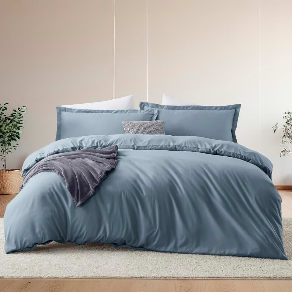Hearth & Harbor Queen Comforter Set Stone Blue - 8 Piece Set