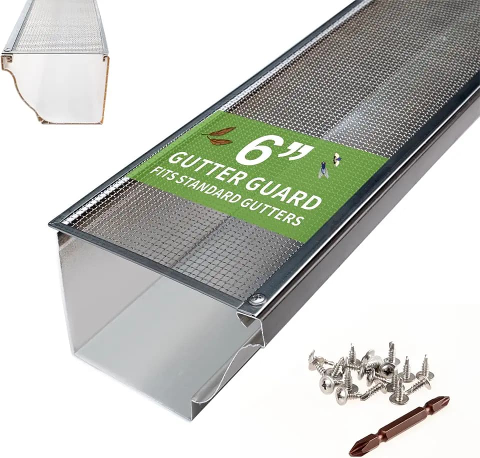 6 Inch Gutter Guard, 100% Stainless Steel High-Flow Leaf Screen
