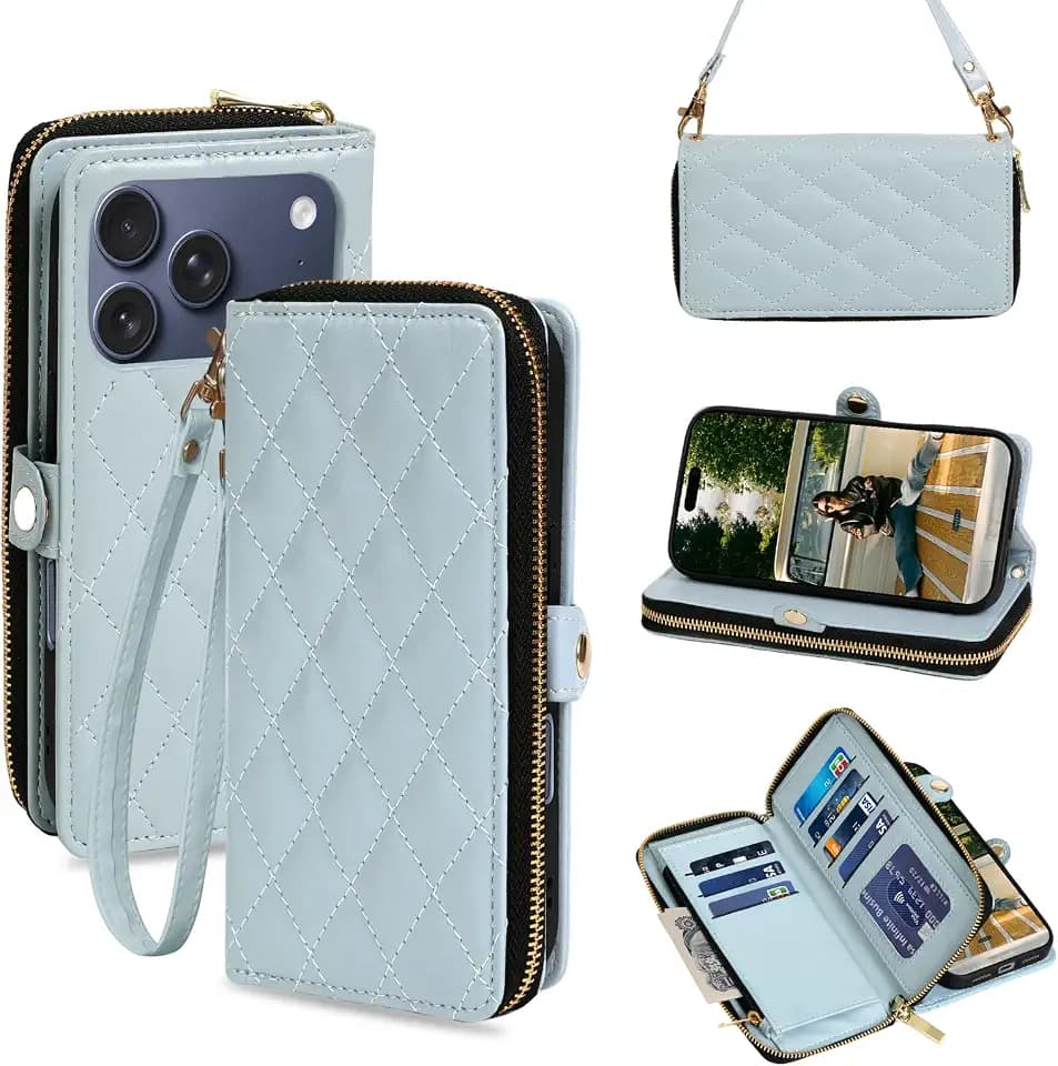 Rssviss Wallet Case for iPhone 18 Pro Max and iPhone 17 Pro Max 6,9" Blue