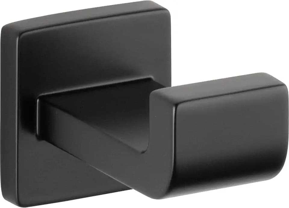 Delta Single Towel Hook for Bathroom or Kitchen| Matte Black | Ara Accessories