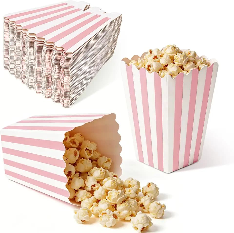 110 Pack Pink Popcorn Boxes, 4.6" x 2.7" Mini Popcorn Buckets