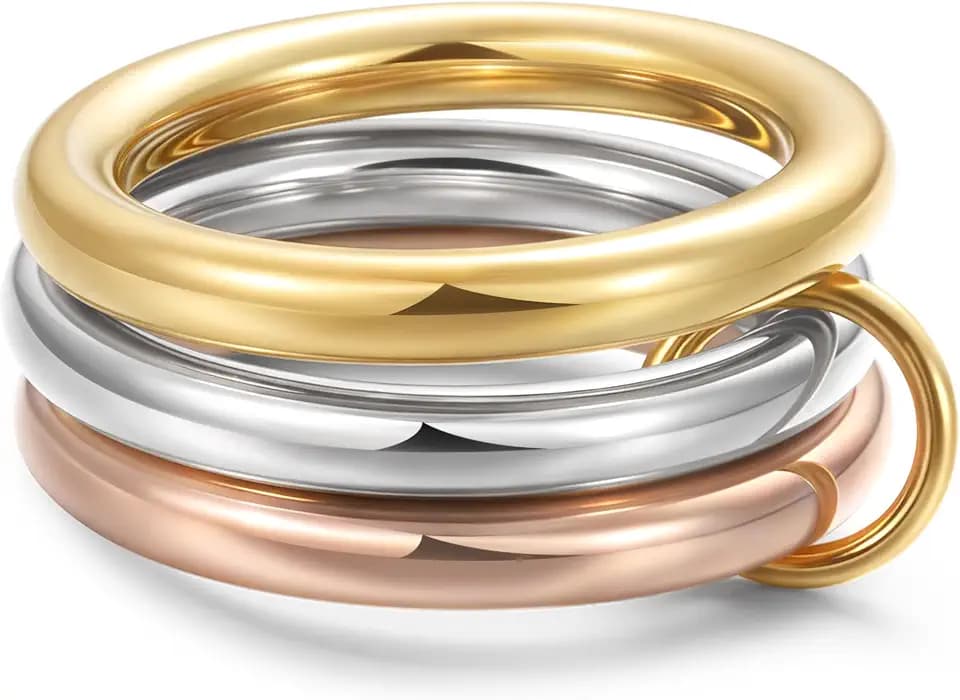 Stackable Gold Rings for Women Non Tarnish, Stack Cubic Zirconia Rings, Gold and Silver Rings Set Jewelry Gifts
