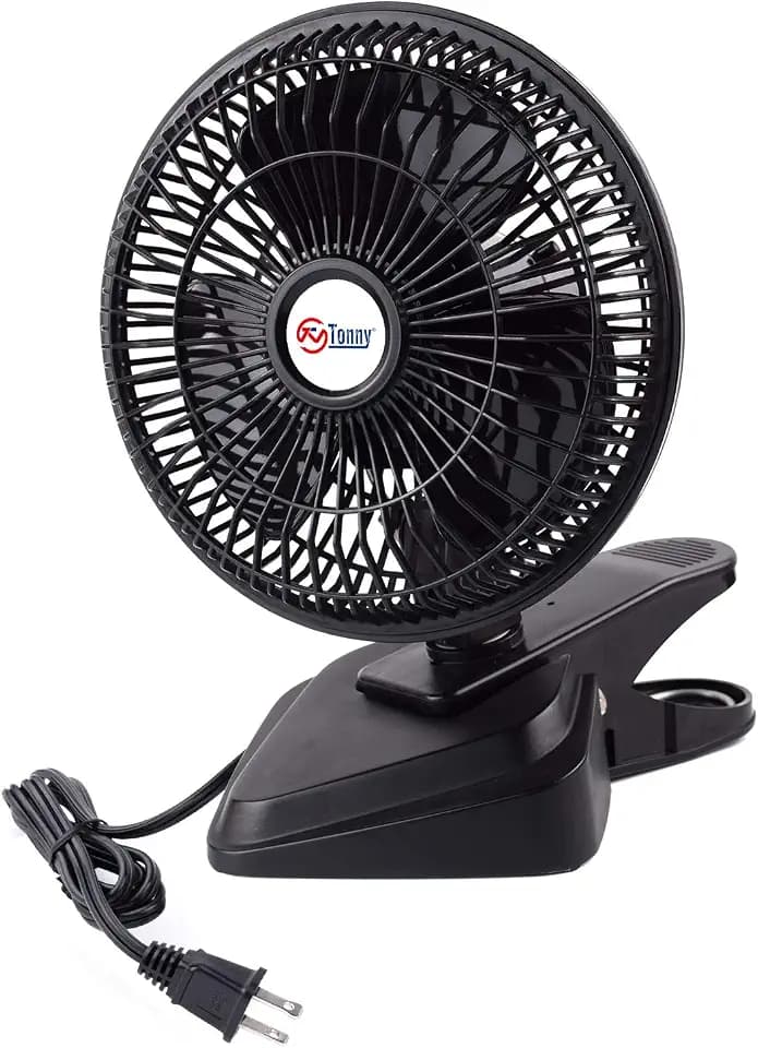 TN TONNY Convertible 6-Inch Desk & Clip on Fan, Two Quiet Speeds, Household Table Clip on Fans AC Personal Desktop Fans with 6 Feet Cord, Ideal for the Home, Office, Dorm, Black
