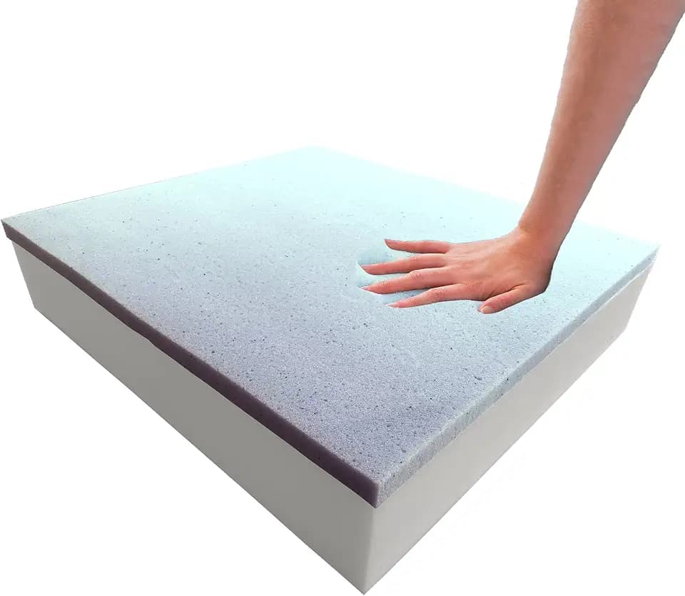 Foamma 4" x 22" x 24" Gel Memory Foam (Chair Cushion Foam for Dining Chairs, Wheelchair Seat Cushion)