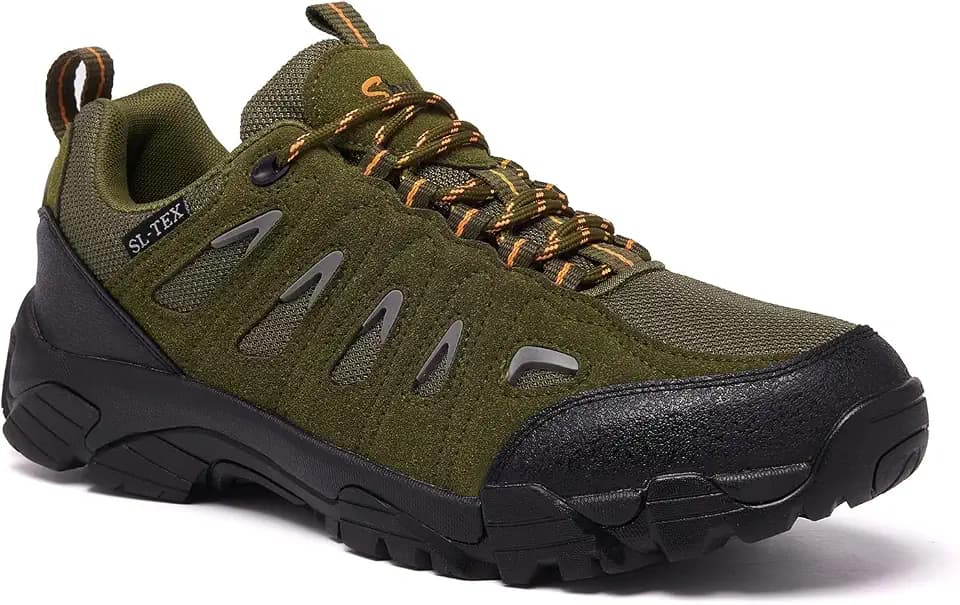 SHULOOK Men's Waterproof Hiking Shoes, Lightweight Low Top Trail Shoes