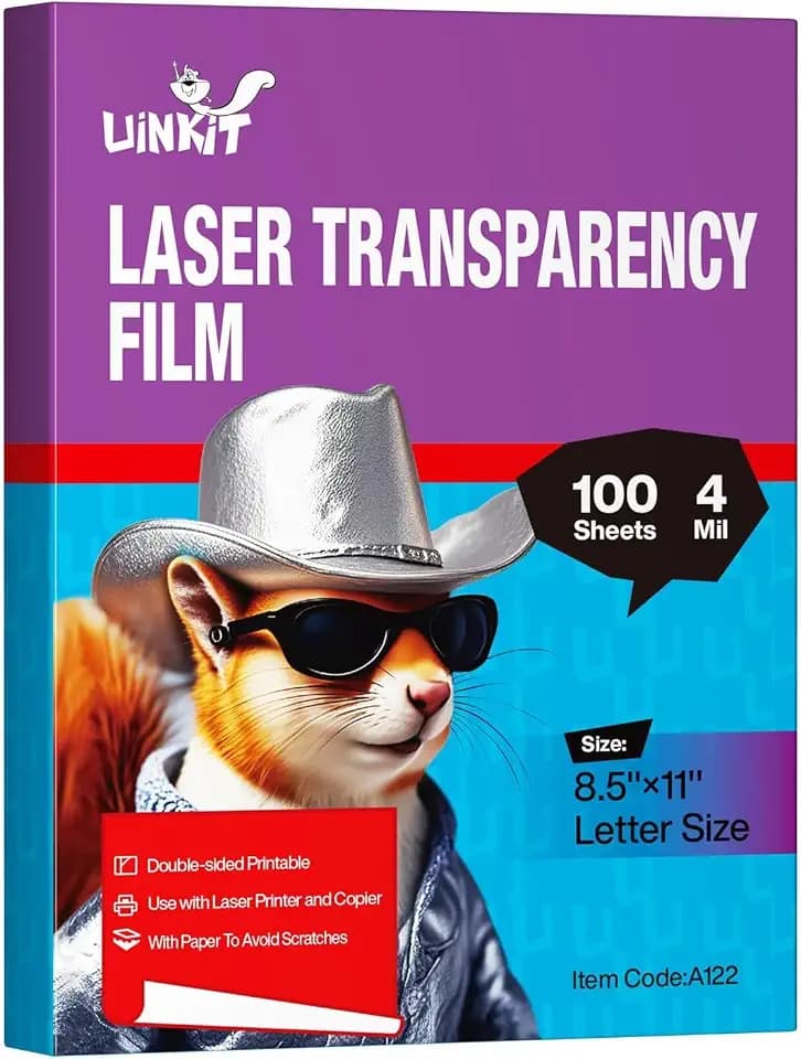Uinkit Laser Transparency Film 8.5 x 11, 100 Sheets