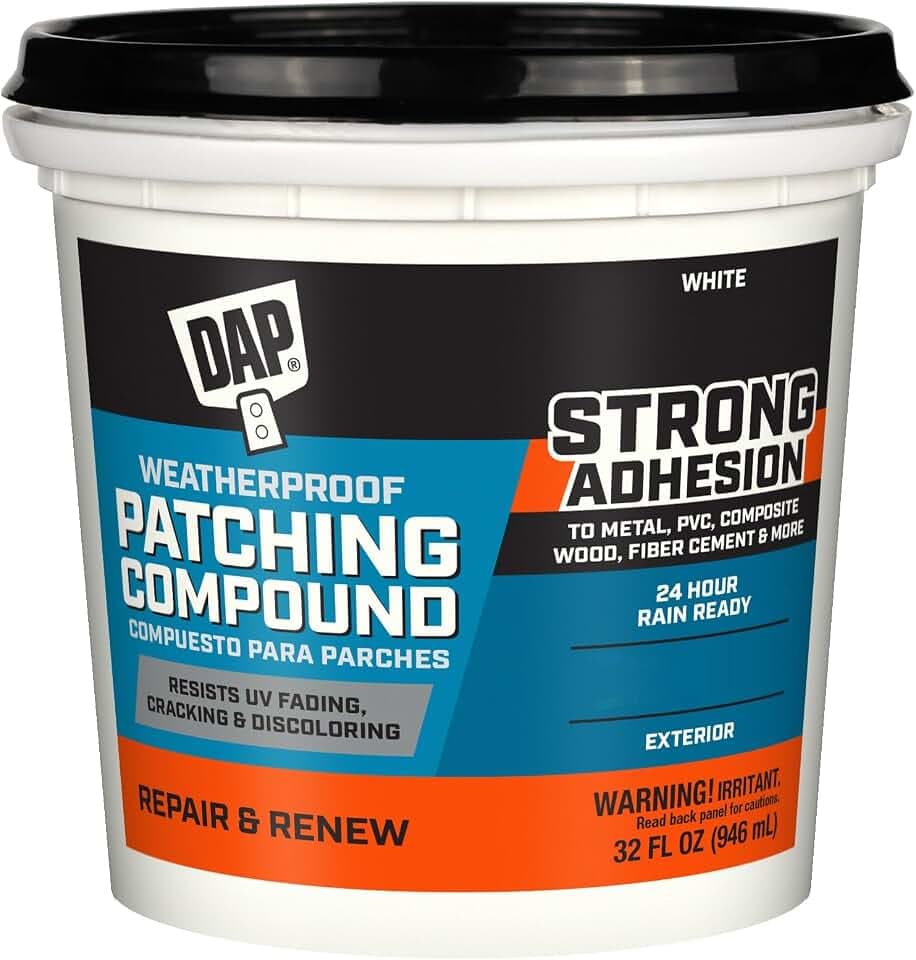DAP Weatherproof Patching Compound, White, 32 Oz (7079818787)