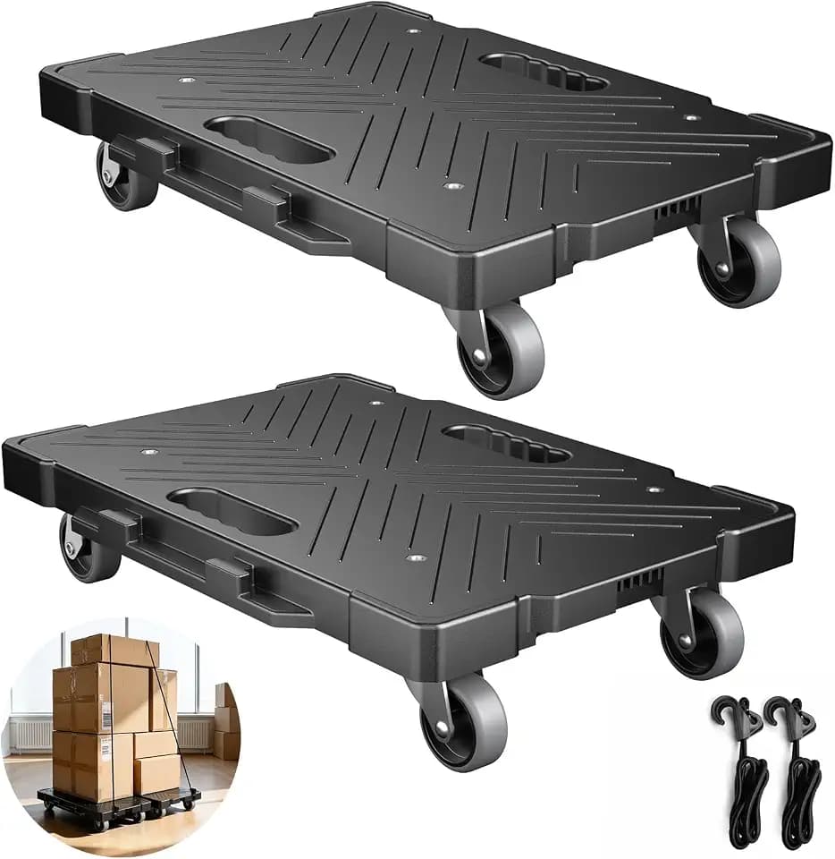 Kavlium Furniture Dolly,2 Pack,16.9x11.7in,4-Wheel Flat Moving Dolly