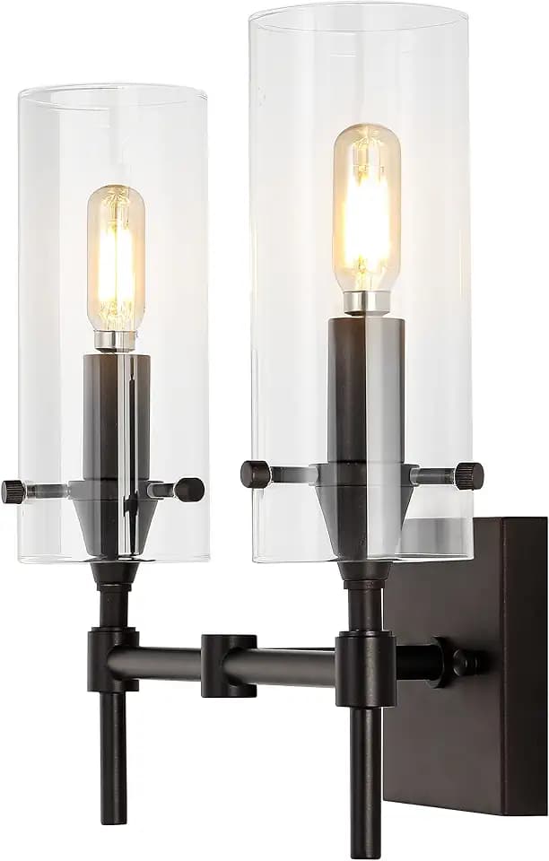 JONATHAN Y Cato 2-Light Farmhouse 13.5" Bathroom Vanity, Oil Rubbed Bronze