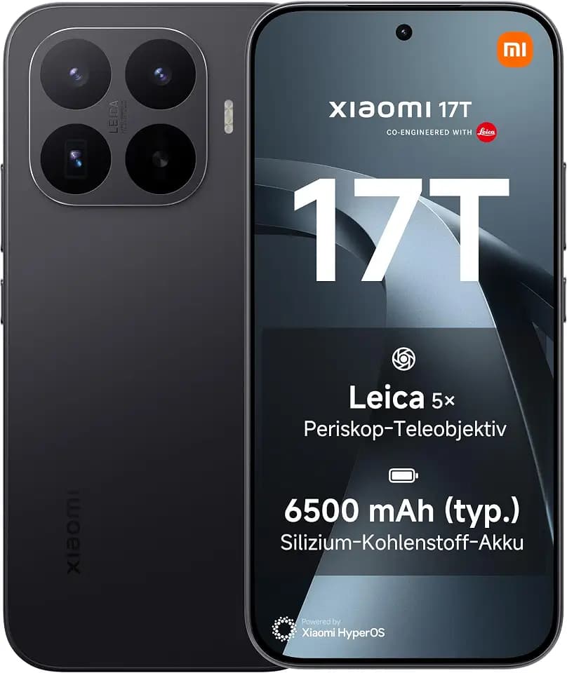 XIAOMI 17T Smartphone 12+512GB, 6500mAh Akku, Leica 5X Telekamera, Schwarz