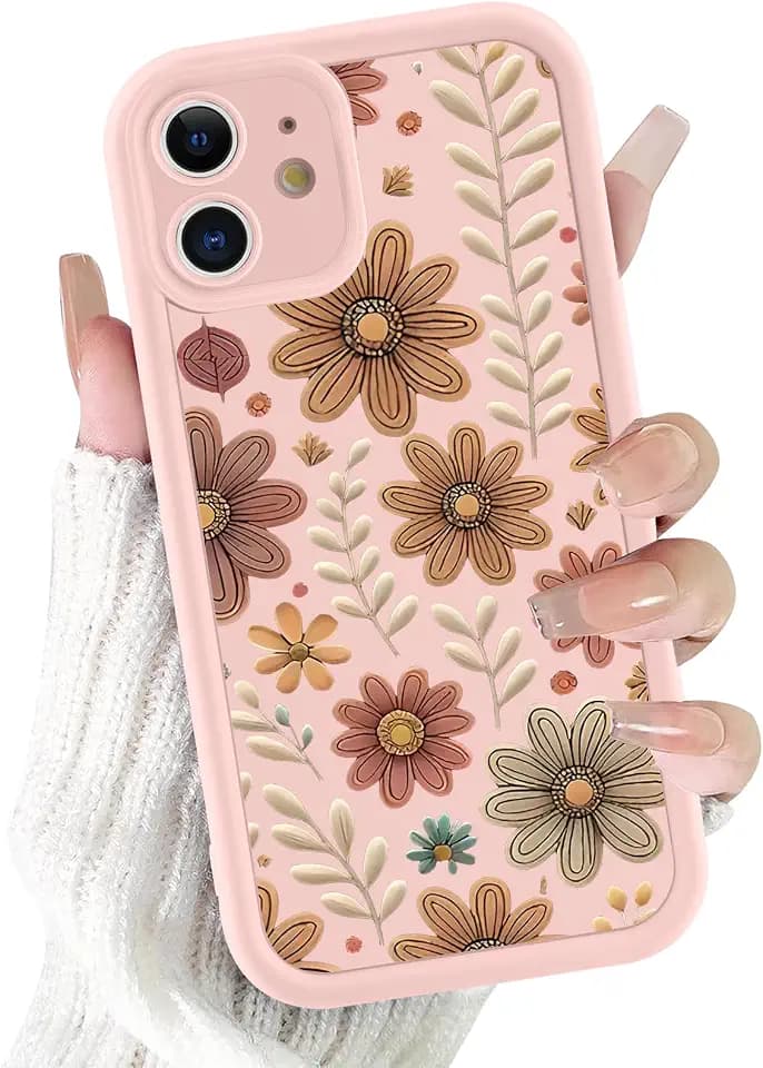 Pink Fall Flower Leaf Phone Case for iPhone 12 Mini 5.4"