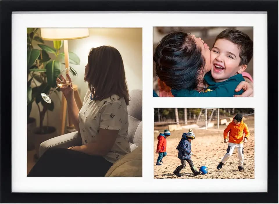 Golden State Art 12x17 Black Wood Picture Frame for 8x10 and 5x7 Photos