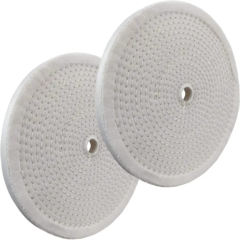 8" Polishing Buffing Wheel for Bench Grinder, 1/2" Thickness, 5/8" Hole 2pc