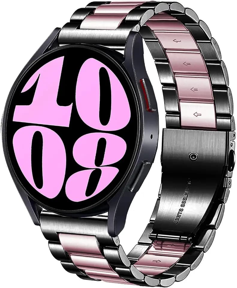 DEALELE Armband Kompatibel mit Samsung Galaxy Watch 7 / FE / 6/6 Classic / 5/5 Pro / 4/4 Classic / 3 41mm / Huawei GT3 42mm, 20mm Edelstahl Metall Ersatz Armbänd für Herren Damen