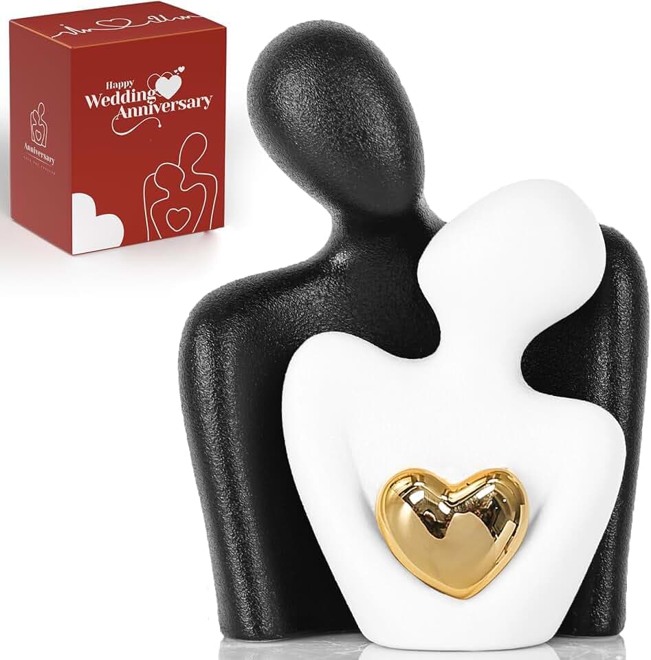 Mini Couple Statue Tv Stand Decor Items for Living Room, Abstract Sculpture Knick Knacks Home Decor Couples Love Office Show Pieces- for Bedroom Romantic Gifts for Valentine Anniversary Birthday