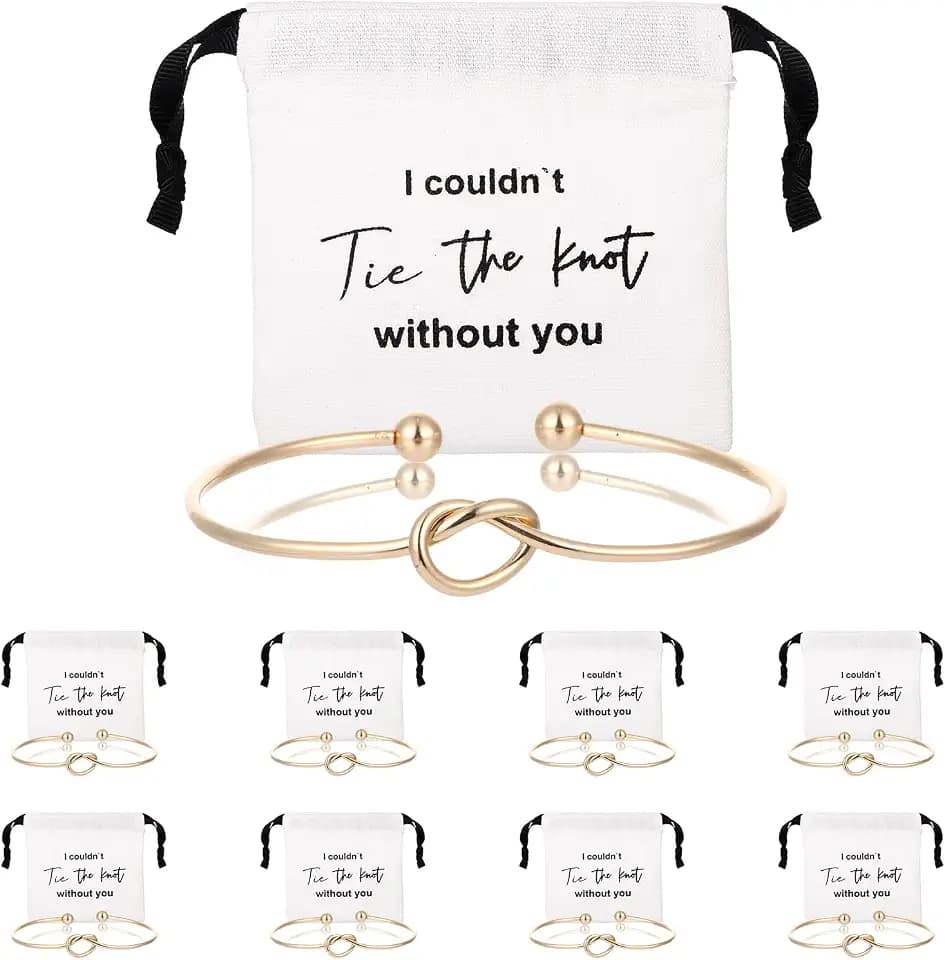 Bridesmaid Bracelet Gifts with Jewelry Pouch, Bridesmaid Proposal Gifts Linen Cotton Small Drawstring Bags Maid of Honor Proposal Bridal Party Presents