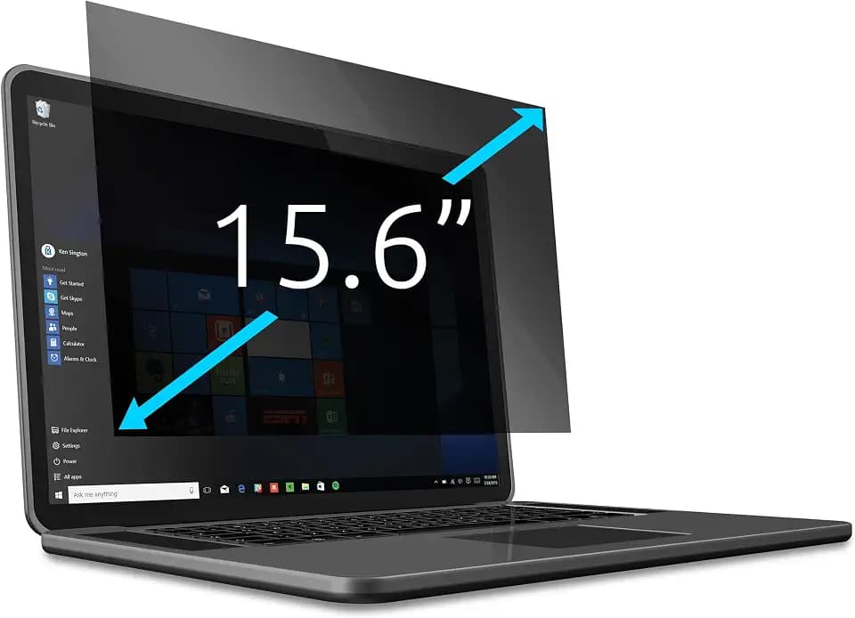 Kensington Blickschutzfilter für Laptops 15,6 Zoll, 16:9, Geeignet für Dell, HP, Lenovo, ASUS, Acer, DSGVO-konform, Für mehr Datensicherheit, Mit Blaulichtfilter und Blendschutz, 626469