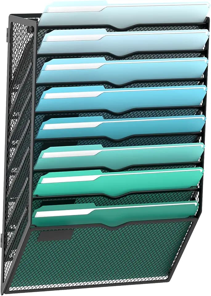SUPEASY 8-Tier Wall File Organizer, Hanging File Holder, Wall Mail Sorter