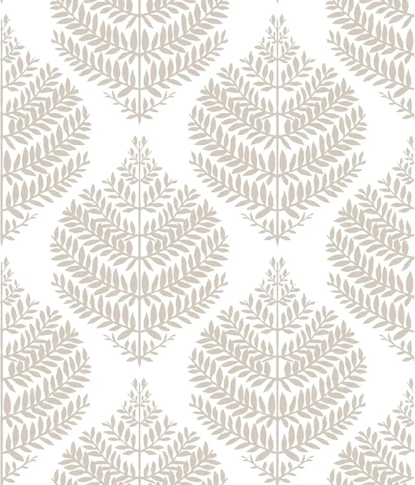RoomMates Hygge Fern Damask Taupe Peel and Stick Wallpaper