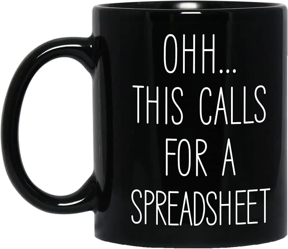 Excel Accountant Spreadsheet Mug - Funny Office Gift, Black 11oz