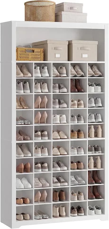 VASAGLE Tall Shoe Storage Cabinet, 10‑Tier, Holds Up to 50 Pairs of Shoes