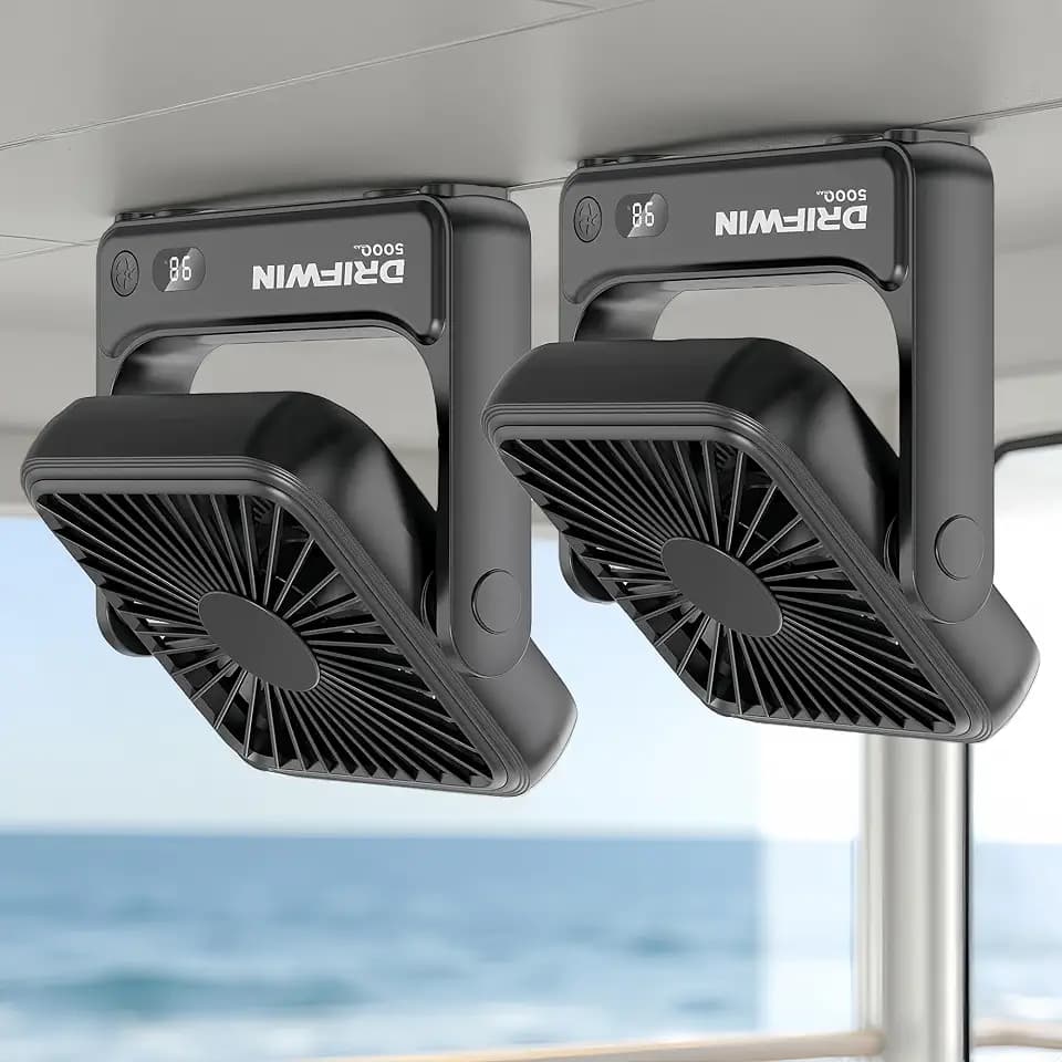 2-Pack Magnetic Cruise Approved Fan, 5000mAh Ultra-Slim Travel Fan Rechargeable, 4-Speed, Hook Design, Portable Fan for Cruise Ship Cabin, Bedroom Sleeping, Camping, Travel & Cruise Essentials 2026