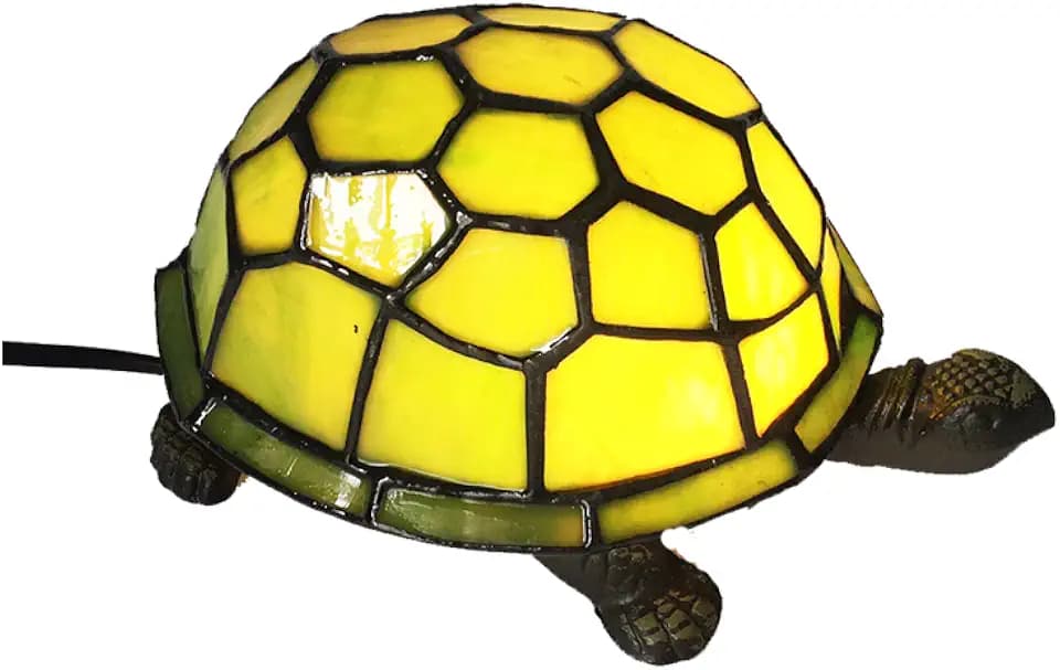 HUIMEIJU Tiffany Tortoise Night Light HMJ8049 Stained Glass Green Turtle Table lamp