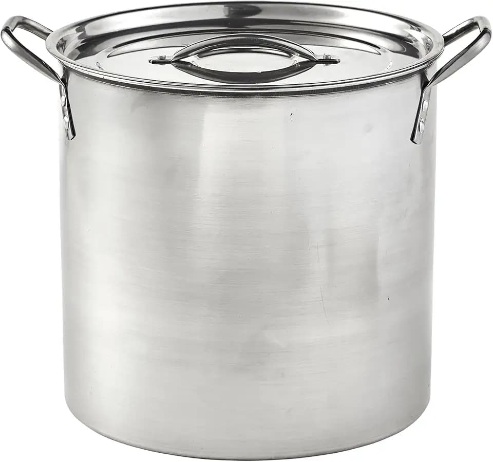 IMUSA 16 Qt Stainless Steel Stock Pot with Riveted Handles for Soups