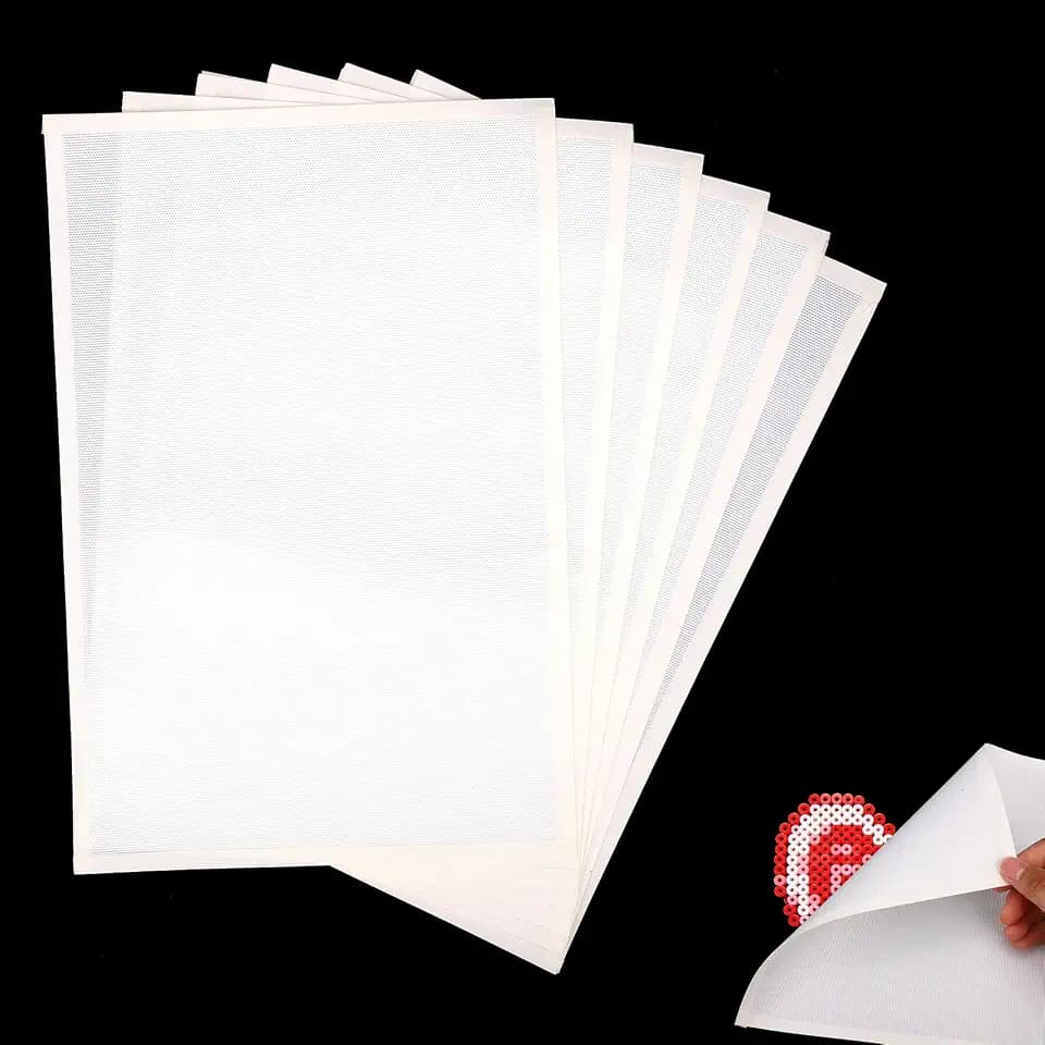 BOXOB 6pcs 11.81x7.87in Ironing Paper for Fuse Beads (Coarse Texture)