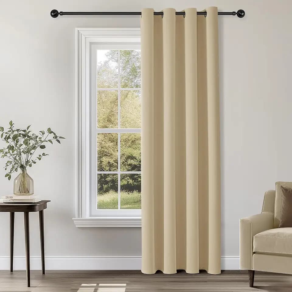 ChrisDowa Blackout Curtains for Bedroom 90 Inch Door Curtain, 1 Panel