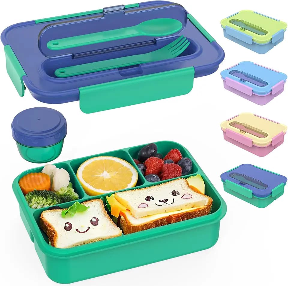 Caperci Bento Box for Older Kid & Teen, 50oz 4 Compartment Lunch Containers