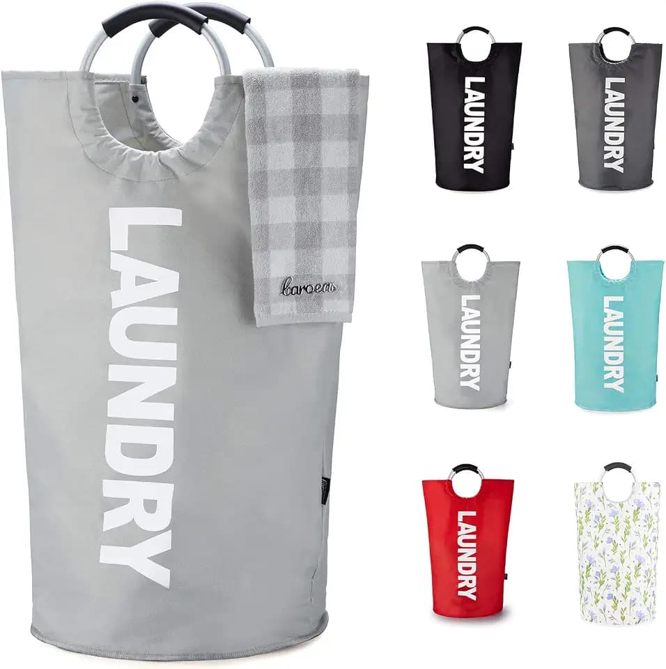 Caroeas 90L Laundry Basket (13 Colors), Waterproof Laundry Hamper, Laundry Bag with Padded Handles, Clothes Hamper, Collapsible Laundry Basket Easy Storage