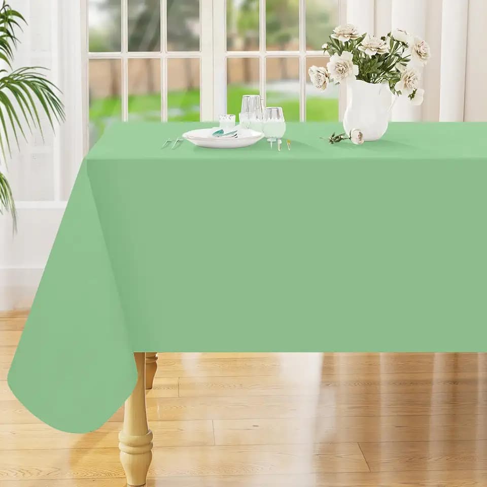 Smiry Square Table Cloth 60"x60", Waterproof Wipeable Vinyl Tablecloth
