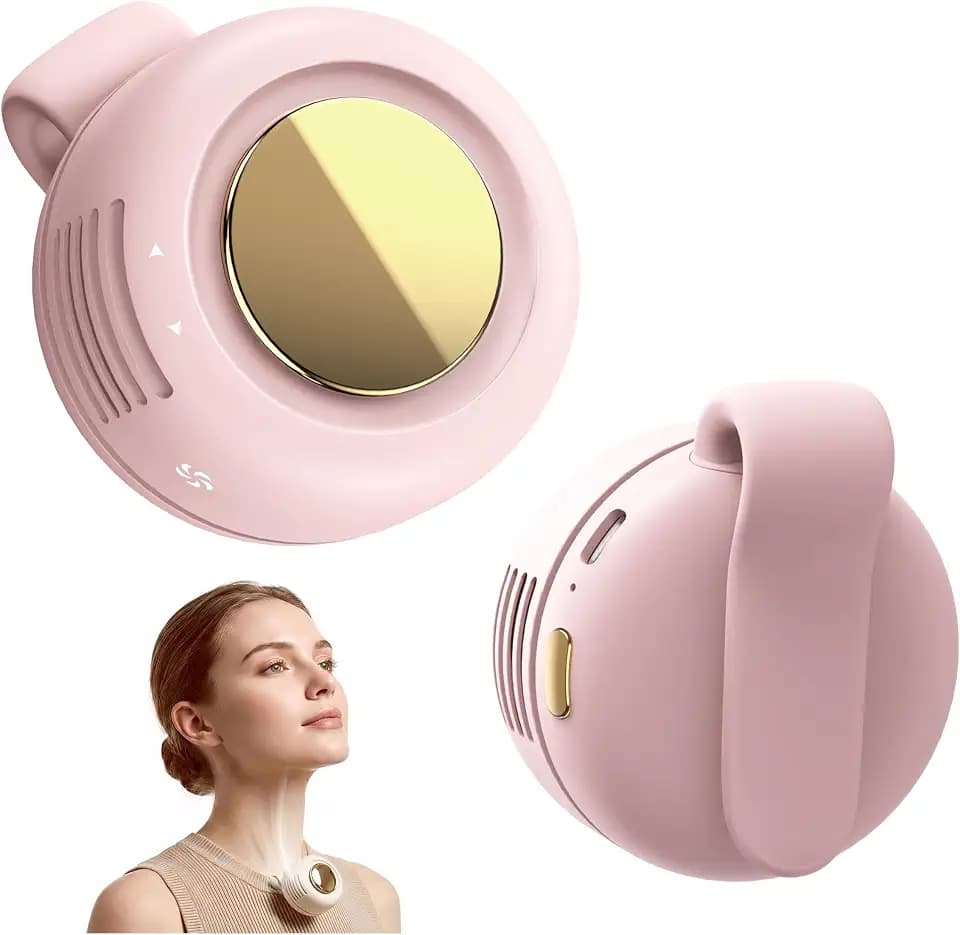 Portable Silent Mini Bladeless Fan, Clip On Fan for Shirt, 3 Speeds & Queit, Hands Free Waist Whirlwind Fans, USB Rechargeable, Suitable for Outdoor & Travel & Office (pink)