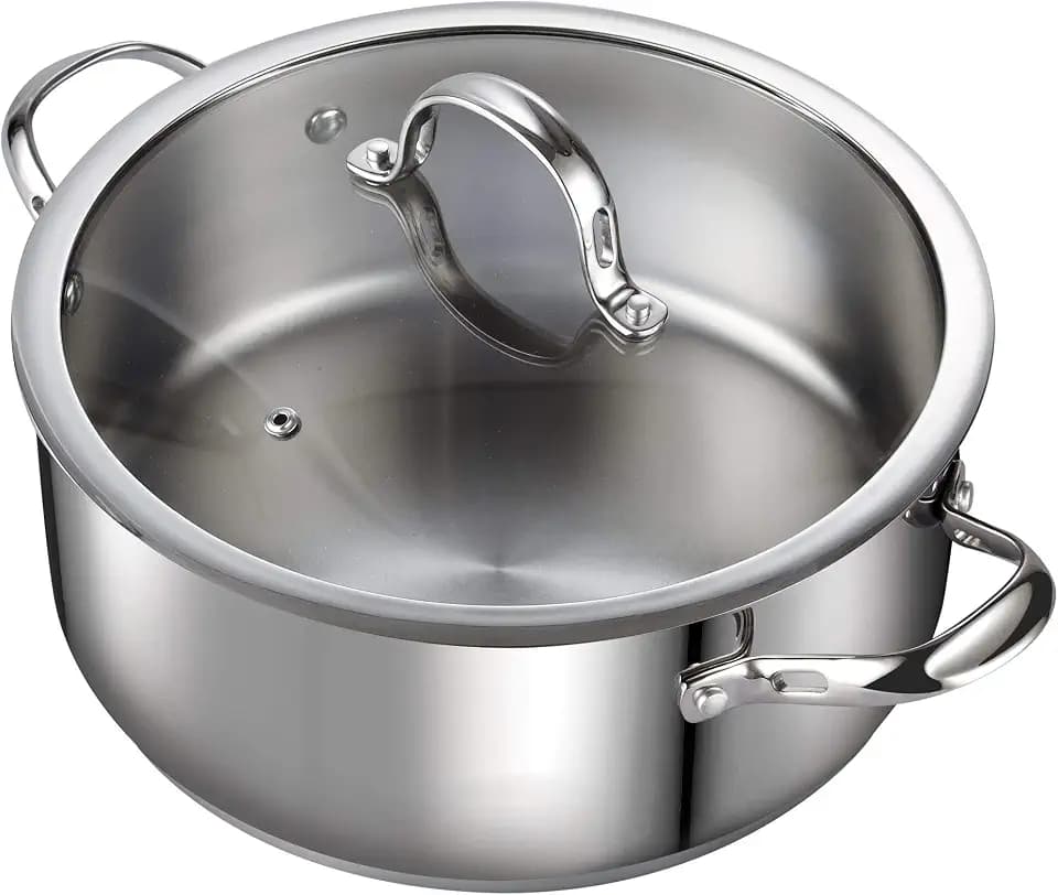 Cooks Standard 7 Quart Stock Pot, Stainless Steel Cooking Pot with Lid