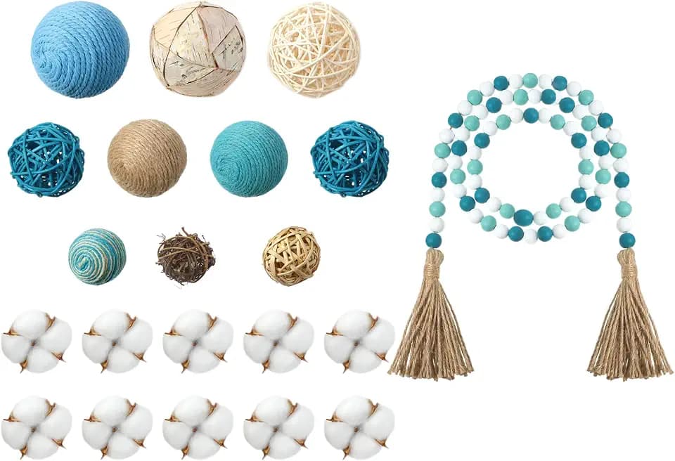 Jutom 20 Pcs Decorative Balls for Bowls for Table Vase Filler, Blue