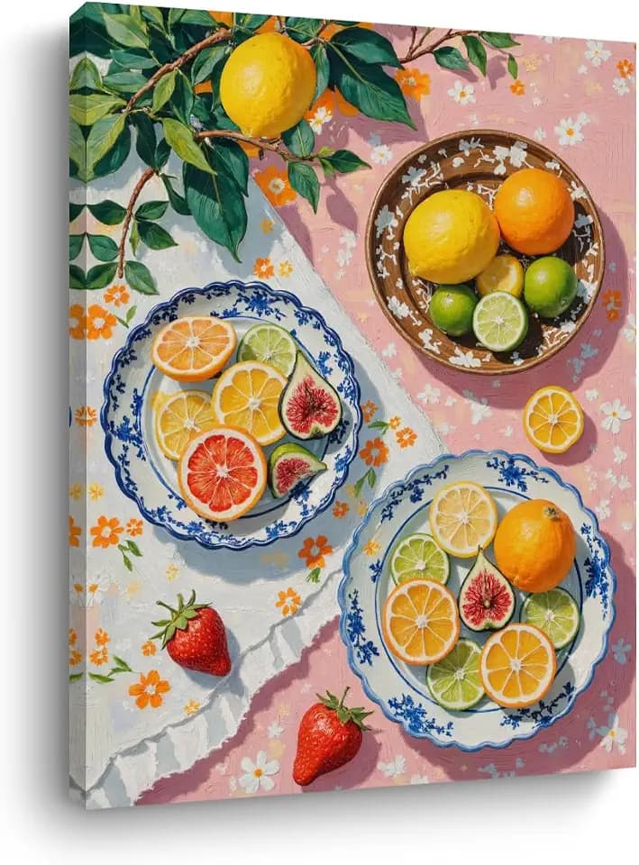 BQXH Italy Wall Art, Lemon Wall Art Modern Home Kitchen Decor