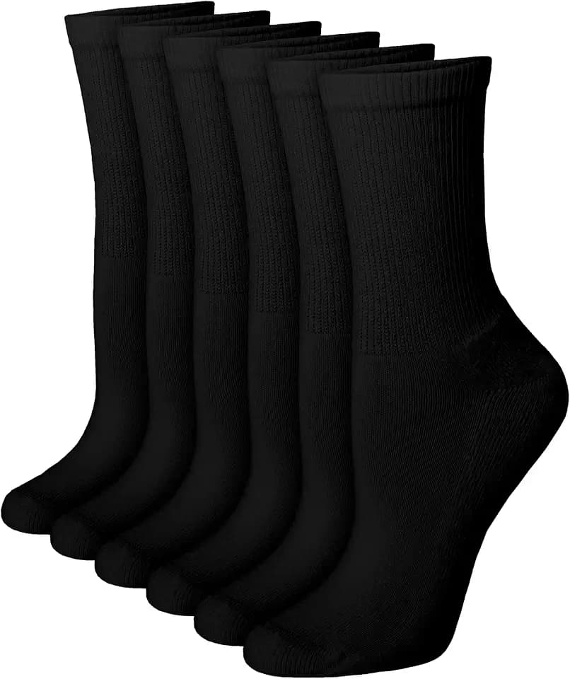 Hanes Ultimate Women's Crew, Ankle & No Show Socks - 6-Pack - Cushioned Quarter Socks - Shoe Sizes 5-9 & 8-12